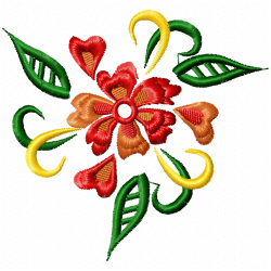 Flowers And Tree Embroidery Design 6